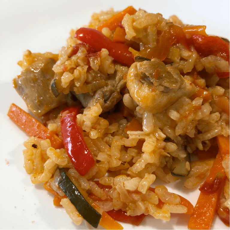 Arroz con verduritas y pollo