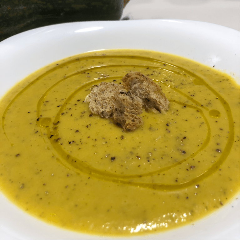 Crema de calabacín y pera