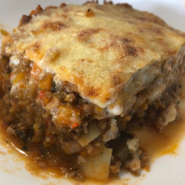 Lasaña de carne y verduras