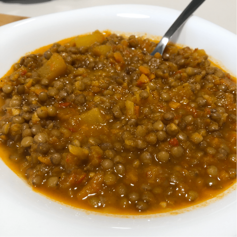 Lentejas con calabaza