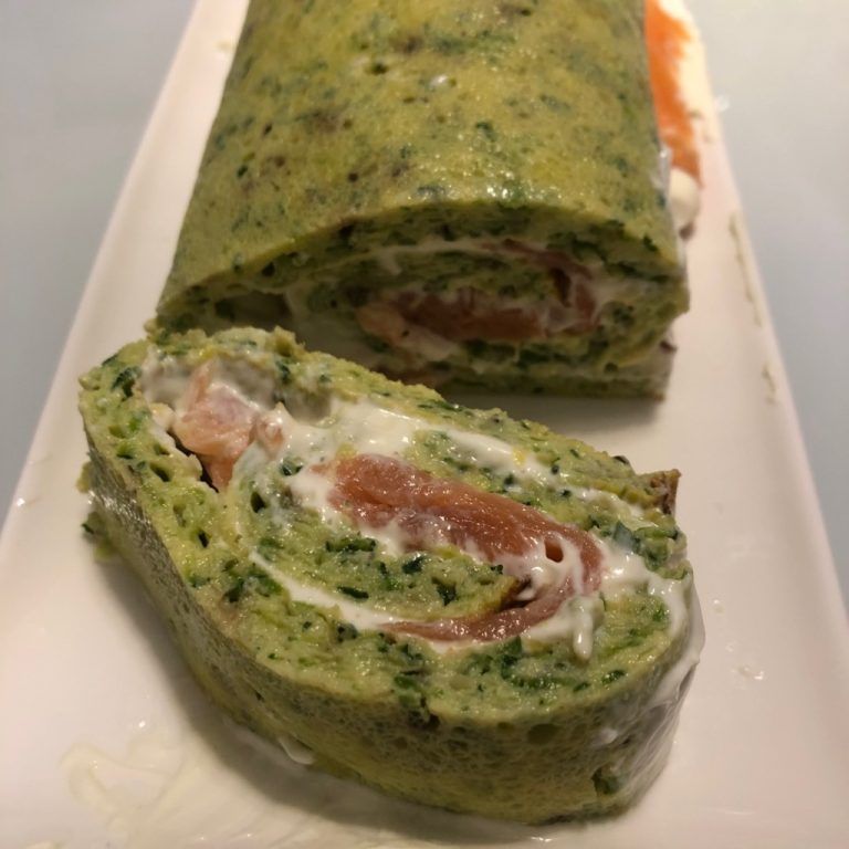 Rollo de calabacín con varios rellenos