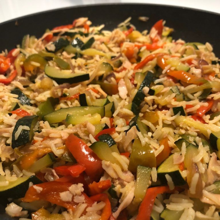 Salteado de verduras con arroz