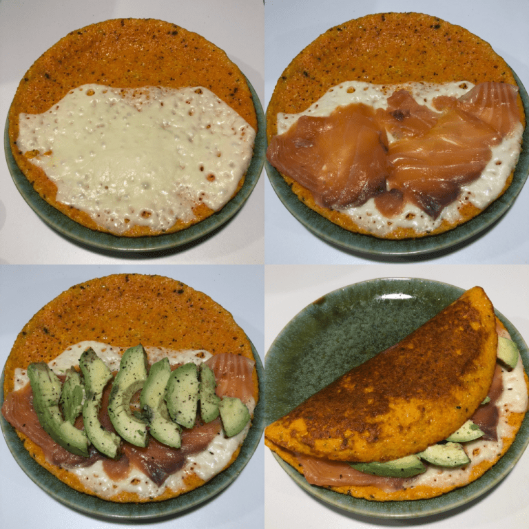 Tortilla de zanahoria rellena