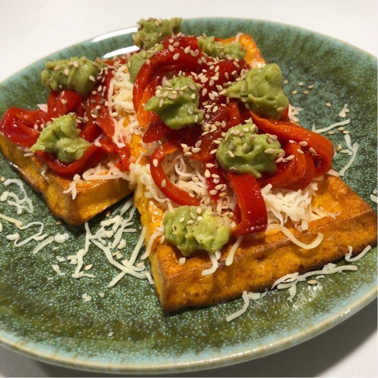 Gofres de zanahoria con toppings