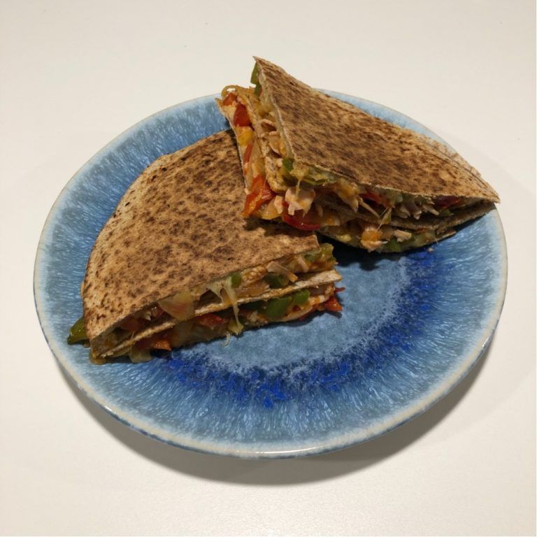 Quesadilla de pavo y pimientos