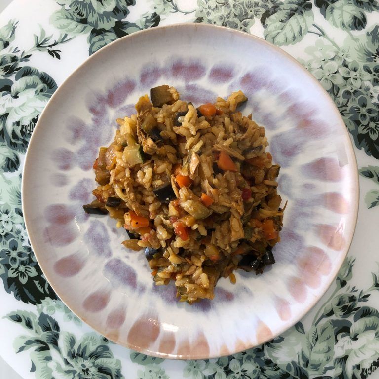 Arroz con pollo asado