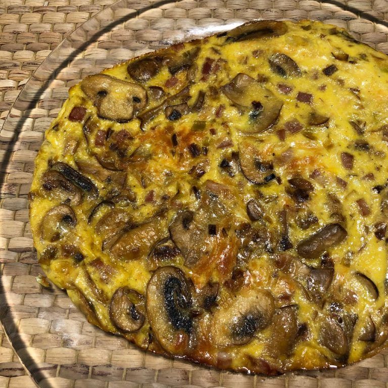 Pastel de champiñones y jamón