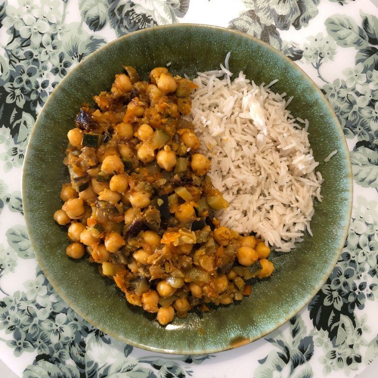 Verduritas con garbanzos especiados