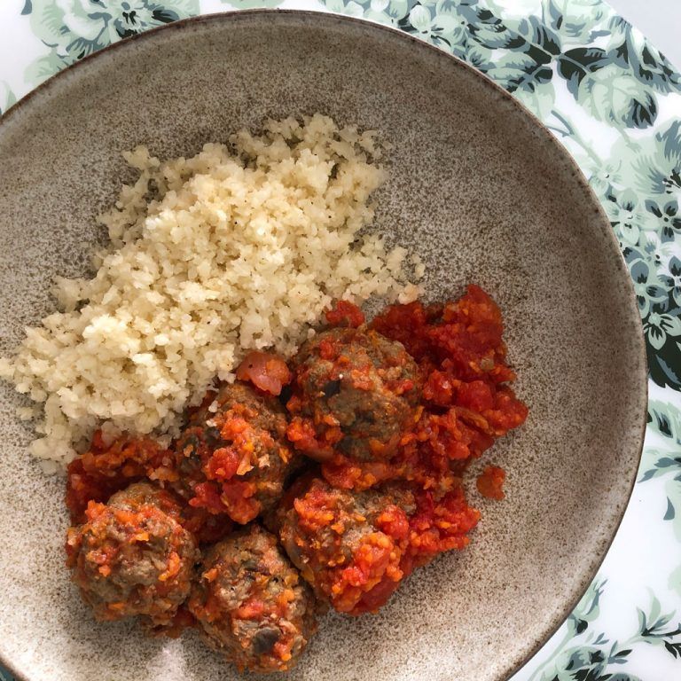 Albóndigas de ternera y berenjena