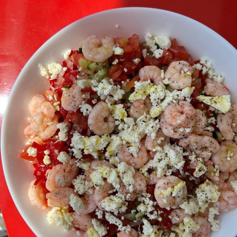 Ensalada de garbanzos con gambas