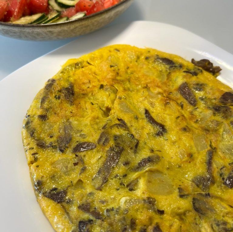 Tortilla exprés de patatas y setas
